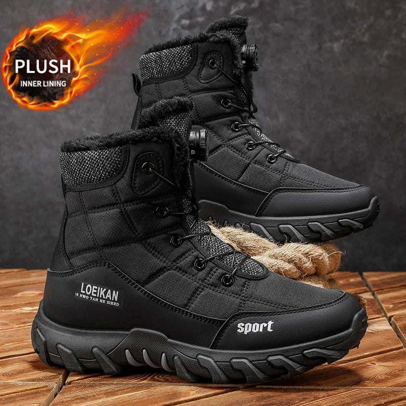 Winter New Men's Snow Boots, Thickened & Cotton-Lined, Versatile Trendy Style, Outdoor Wear with Street Vibe