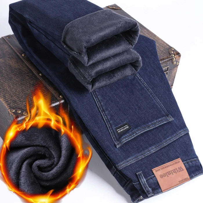 Men’s Warm Winter Jeans – Thick and Comfortable
