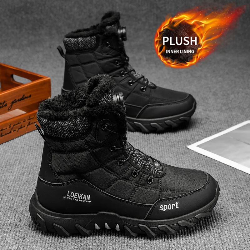 Winter New Men's Snow Boots, Thickened & Cotton-Lined, Versatile Trendy Style, Outdoor Wear with Street Vibe