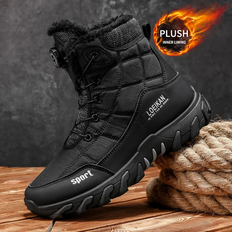 Winter New Men's Snow Boots, Thickened & Cotton-Lined, Versatile Trendy Style, Outdoor Wear with Street Vibe