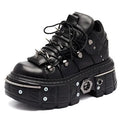 Punk Women Lace-Up Ankle Botas
