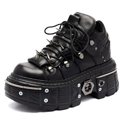 Punk Women Lace-Up Ankle Botas